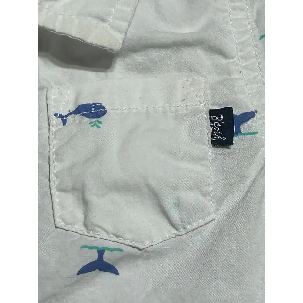 Oshkosh B'gosh Boys white long sleeve bodysuit whale print